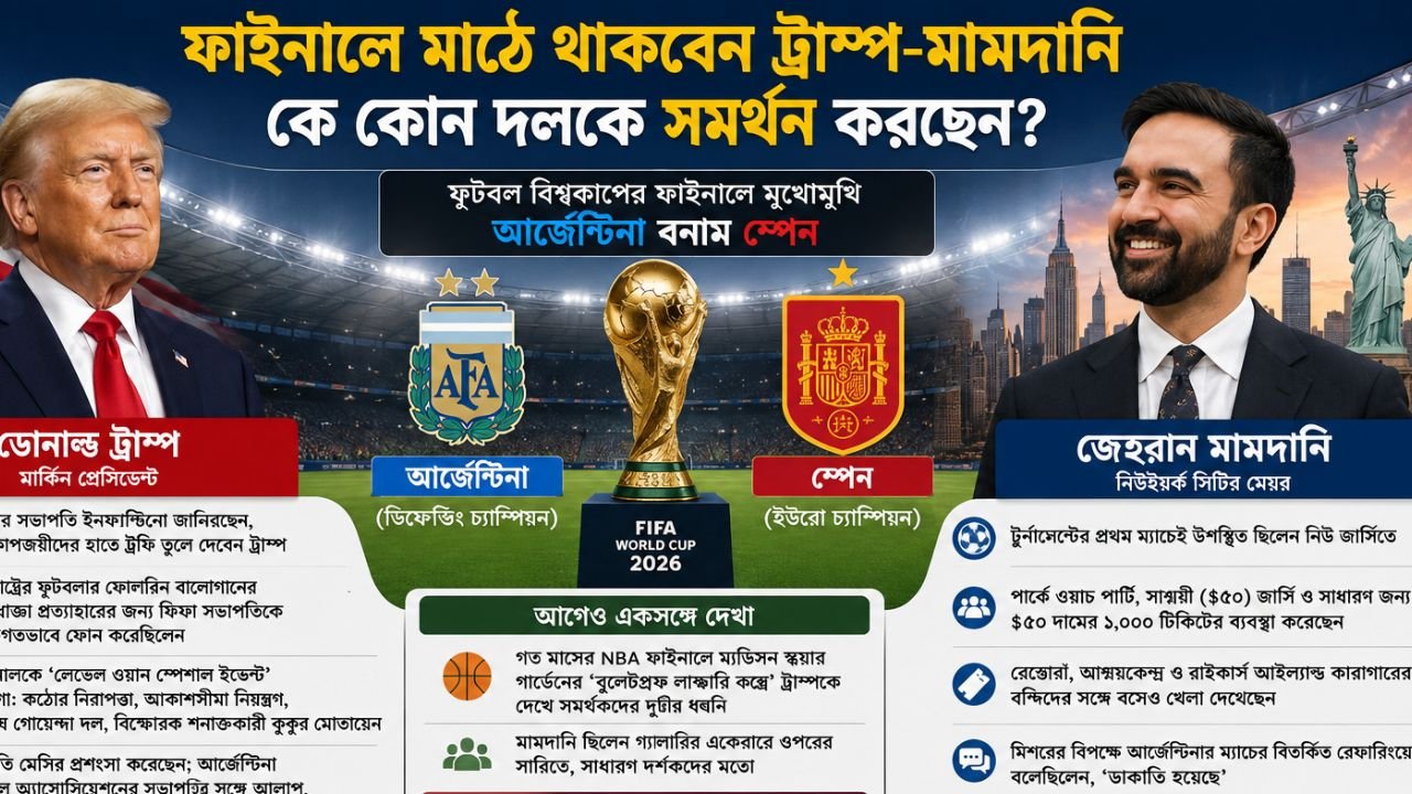 ট্রাম্প না মামদানি—বিশ্বকাপ ফাইনালে কার সমর্থন কোন দিকে?