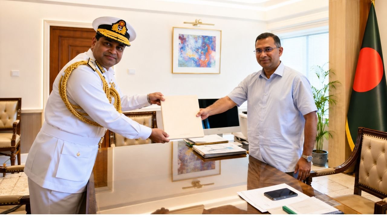 নবনিযুক্ত নৌবাহিনী প্রধানের সঙ্গে প্রধানমন্ত্রীর সৌজন্য সাক্ষাৎ