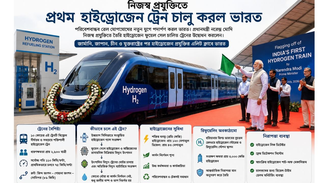 নিজস্ব প্রযুক্তিতে প্রথম হাইড্রোজেন ট্রেন চালু করল ভারত
