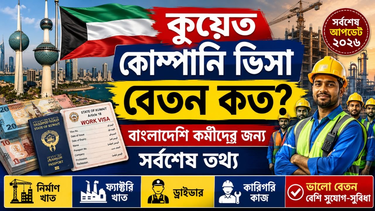 কুয়েত কোম্পানি ভিসা বেতন কত? বাংলাদেশি কর্মীদের জন্য সর্বশেষ তথ্য