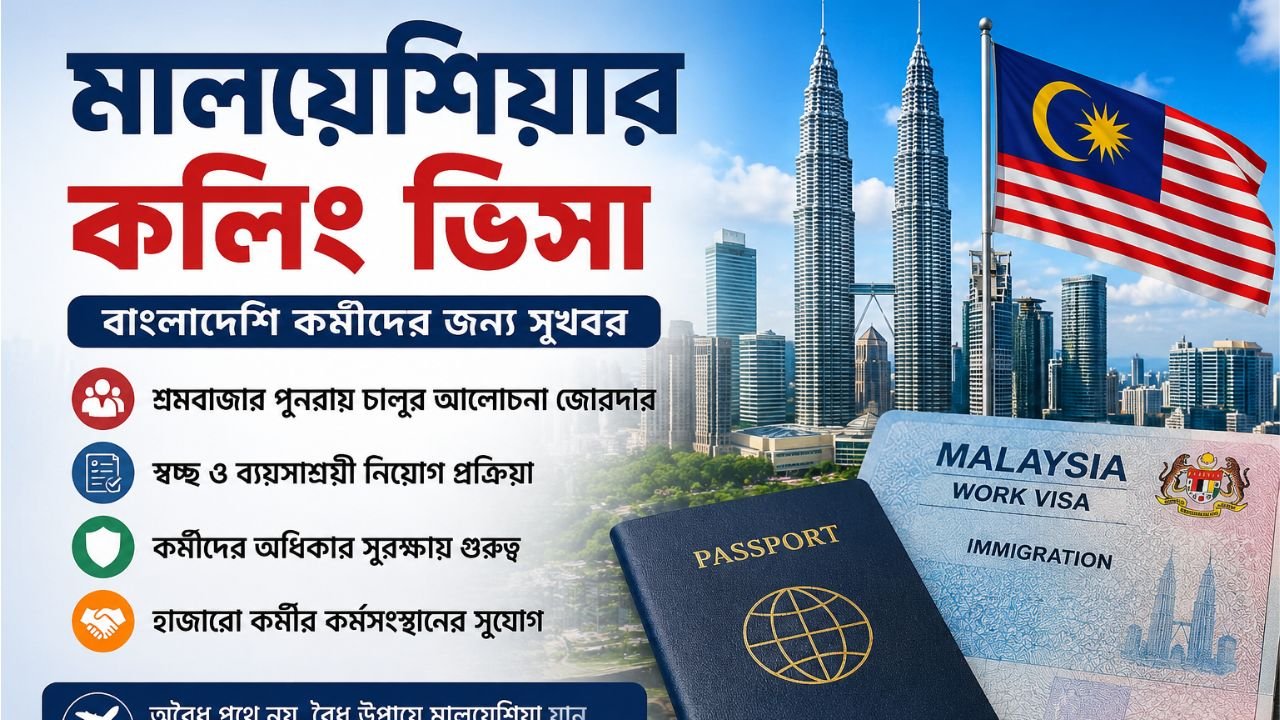 মালয়েশিয়ার কলিং ভিসা: বাংলাদেশি কর্মীদের জন্য আশার বার্তা, শ্রমবাজার খুলতে চলছে কূটনৈতিক তৎপরতা