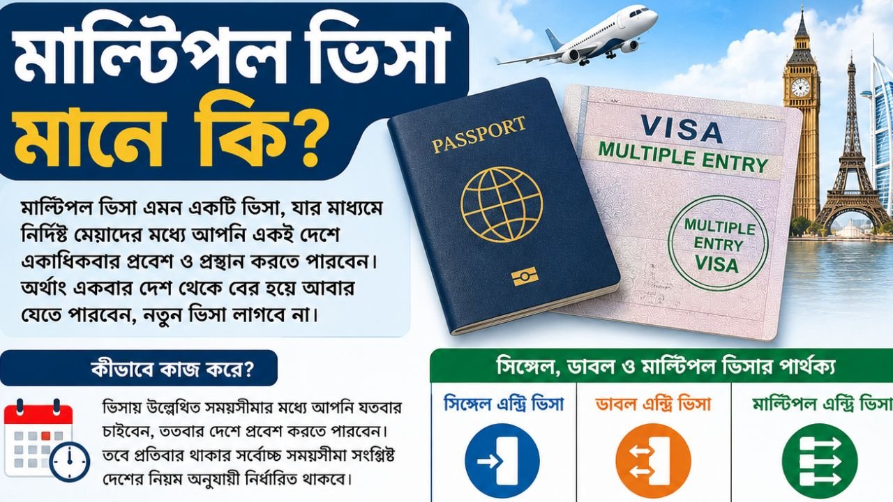 মাল্টিপল ভিসা মানে কি? ভ্রমণকারী ও প্রবাসীদের জন্য গুরুত্বপূর্ণ তথ্য