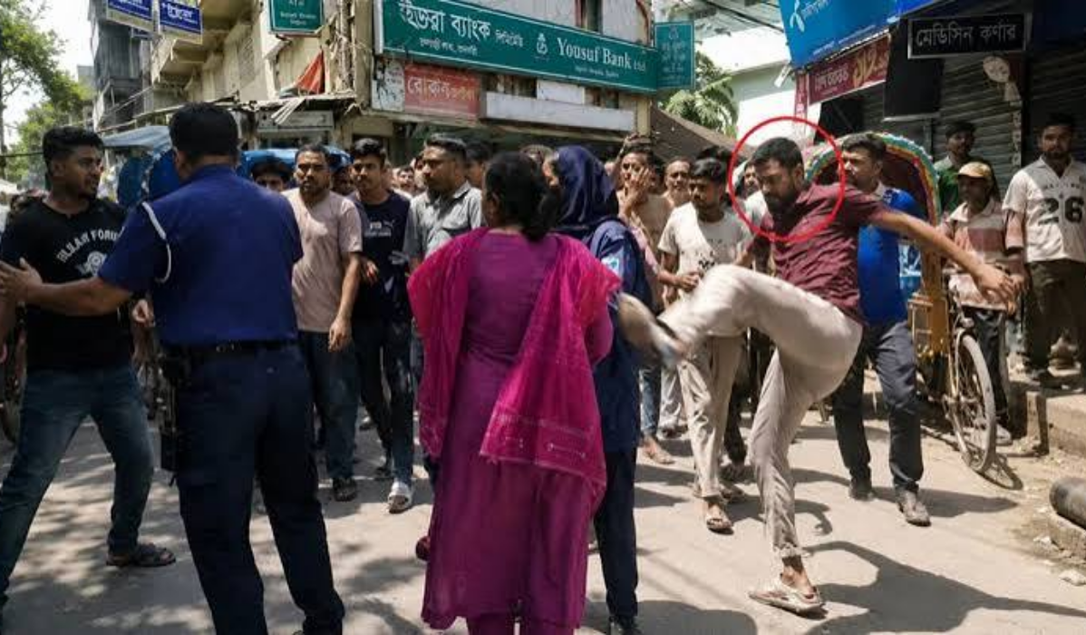 রাজবাড়ীতে নারী ব্যবসায়ীকে প্রকাশ্যে লাথি, ভিডিও ভাইরাল