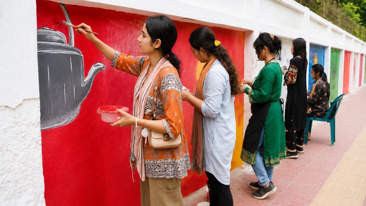 জুলাই গ্রাফিতি সংরক্ষণে ঢাবিতে পুনরায় রংকরণ কার্যক্রম শুরু